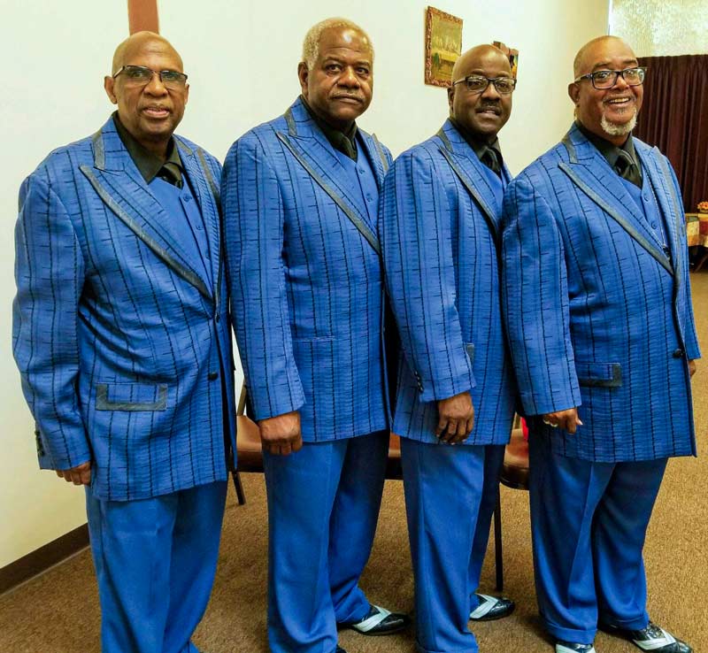 Four blue suit